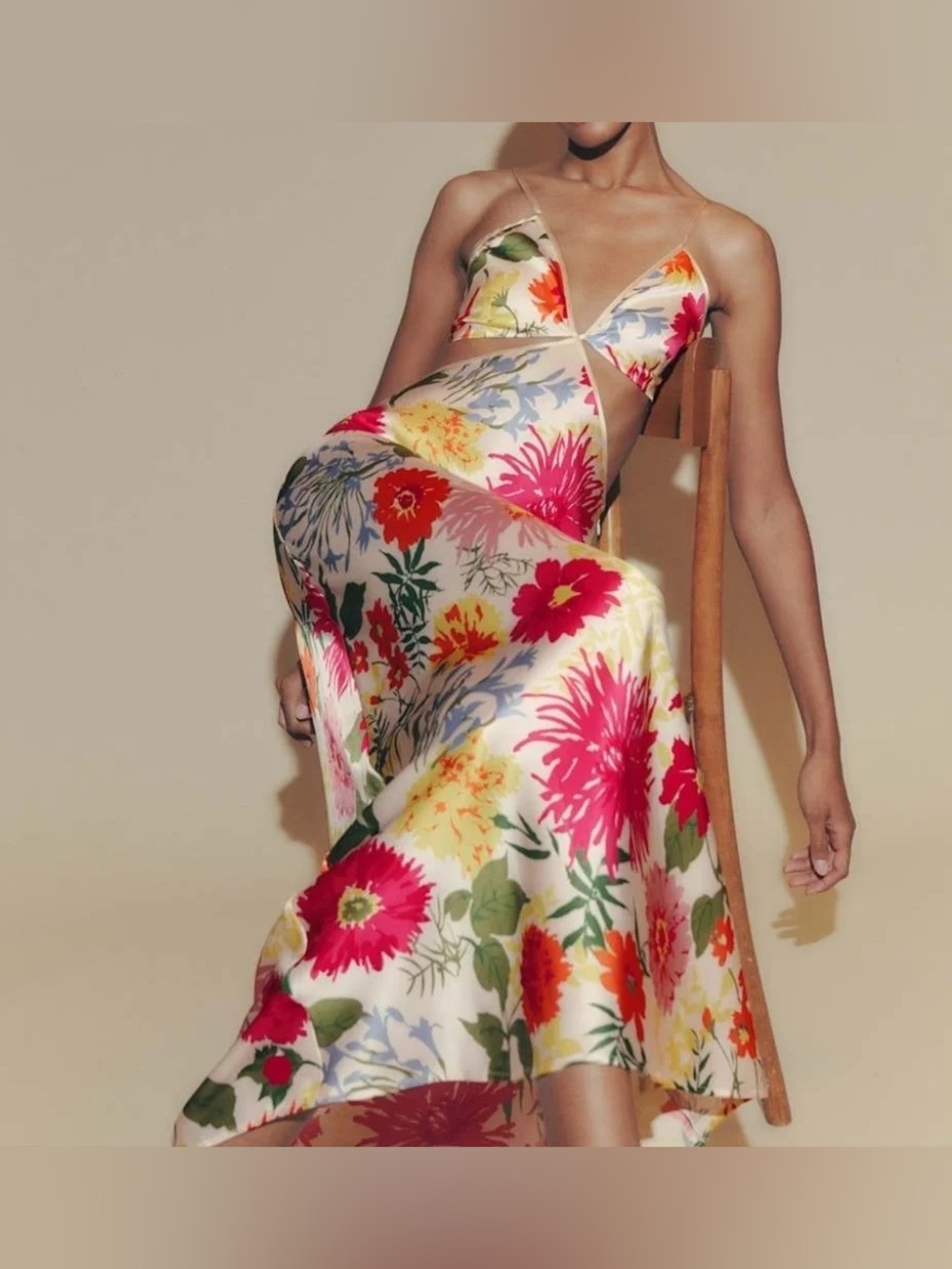 Reformation Poppies Silk Dress